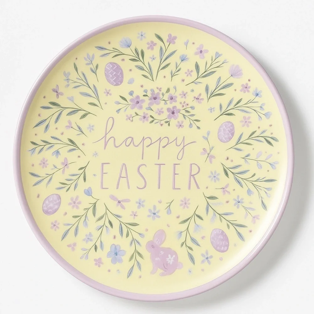 Happy Easter Round Platter Plate